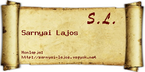 Sarnyai Lajos névjegykártya