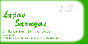 lajos sarnyai business card